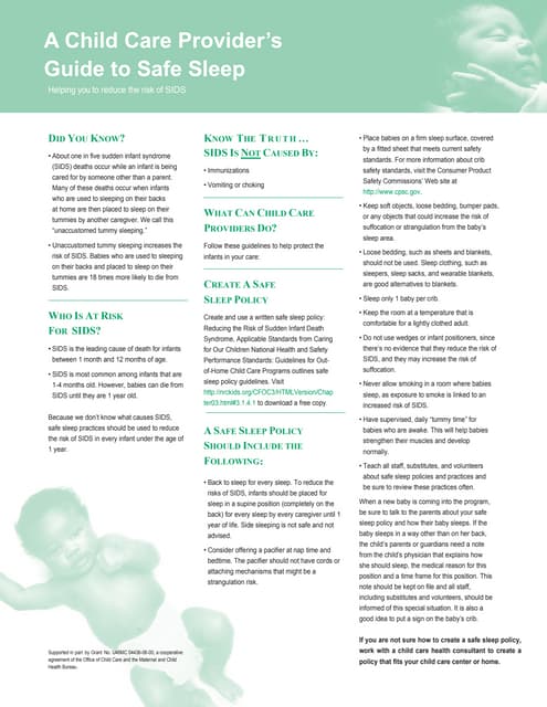 A parent's guide to safe sleep | PDF