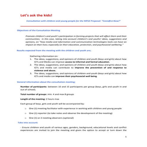 Child Consultation Methodology