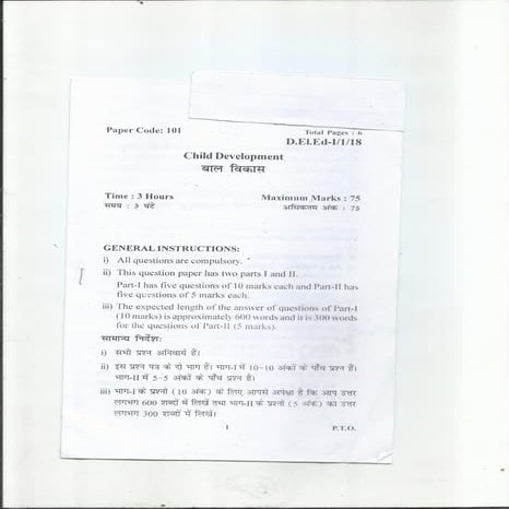 Child development d.el.ed 1st year paper code-101
