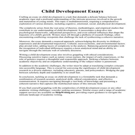 Child Development Essays