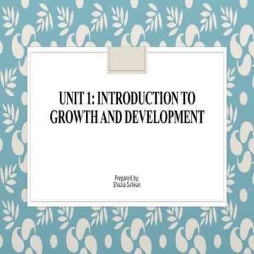 Child Development Lecture. growth and development