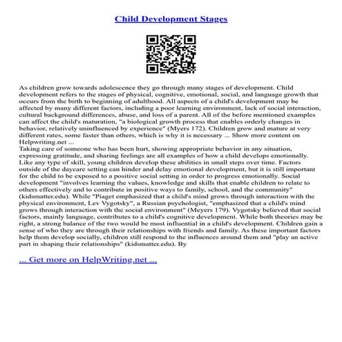 Child Development Stages