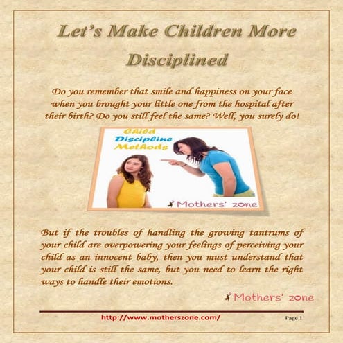 Child discipline method