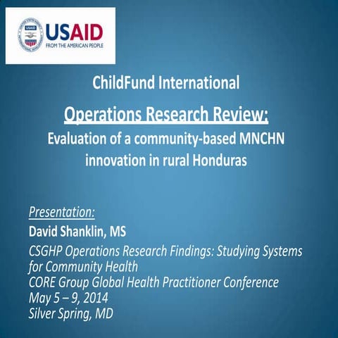 CSHGP Operations Research Findings_David Shankin_5.8.14