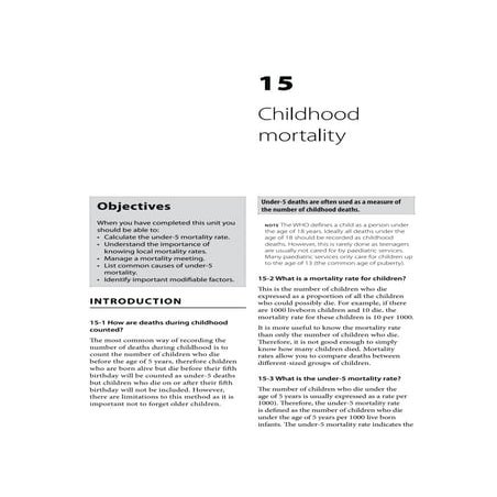 Child Healthcare: Childhood mortality | PDF