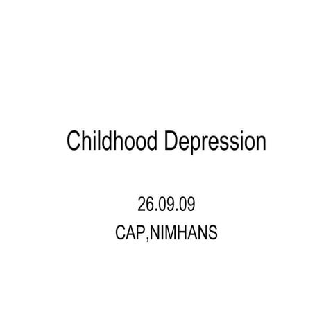 Childhood Depression