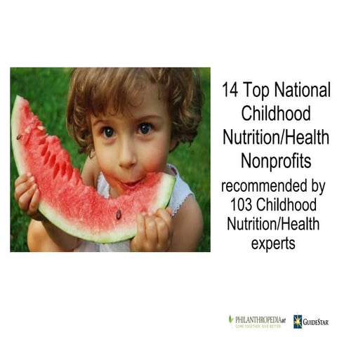 Top Nonprofits to Give to Working in Childhood Nutrition/Health