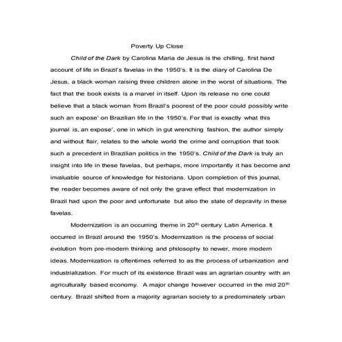 Child of the dark book review