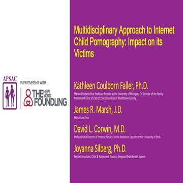 Multidisciplinary Approach to Internet Child Pornography: Impact on its Victims