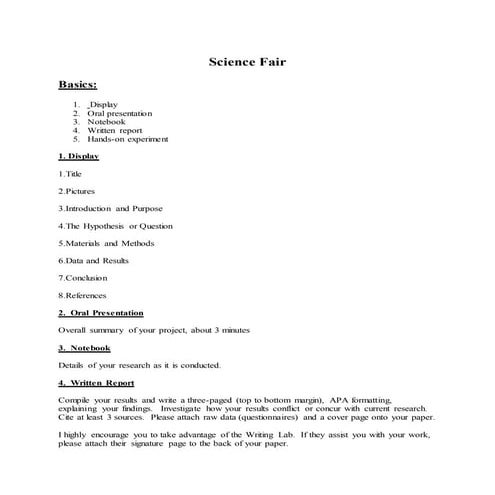 Child psych science fair 2 parts