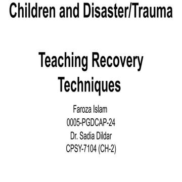 Children and Disaster-Trauma Teaching Re
