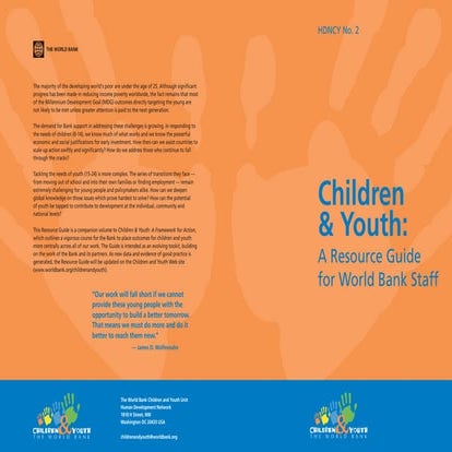 Children And Youth A Resource Guide For World Bank Staff
