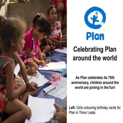 Children celebrating Plan's 75th Anniversary 