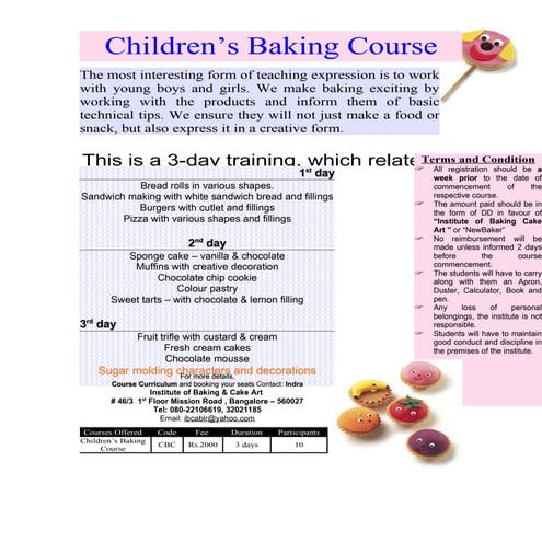 Childrens baking course