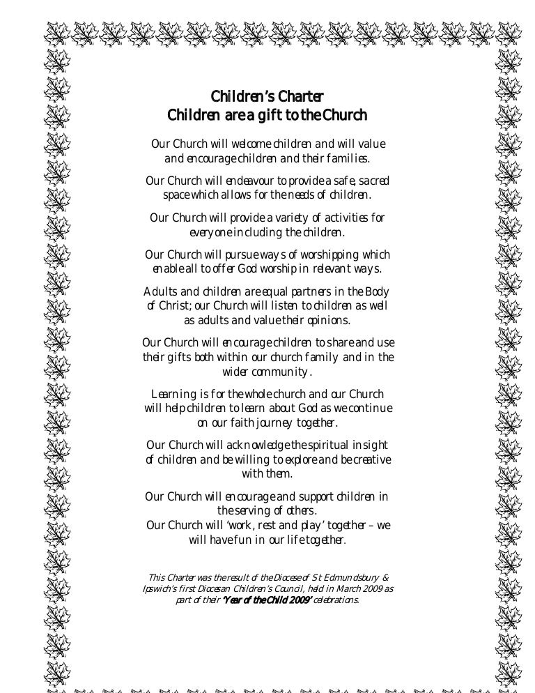 Children's charter for churches