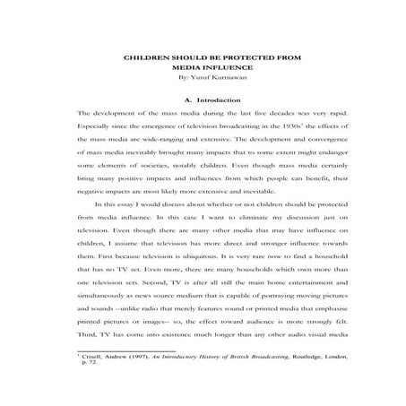 Children Should Be Protected from The Media Influence