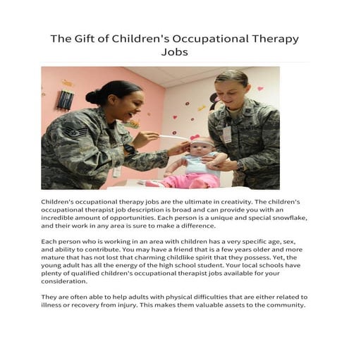 Childrens occupational therapy jobs