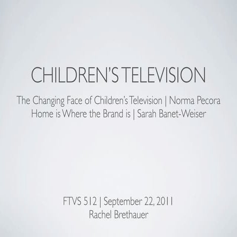 Children's Television | Seminar Presentation