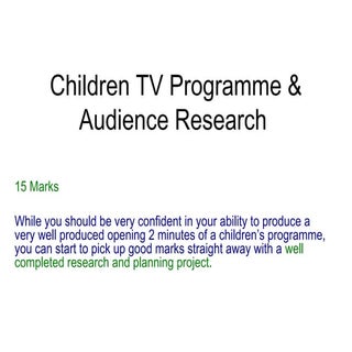 Children tv  research  planning cou...