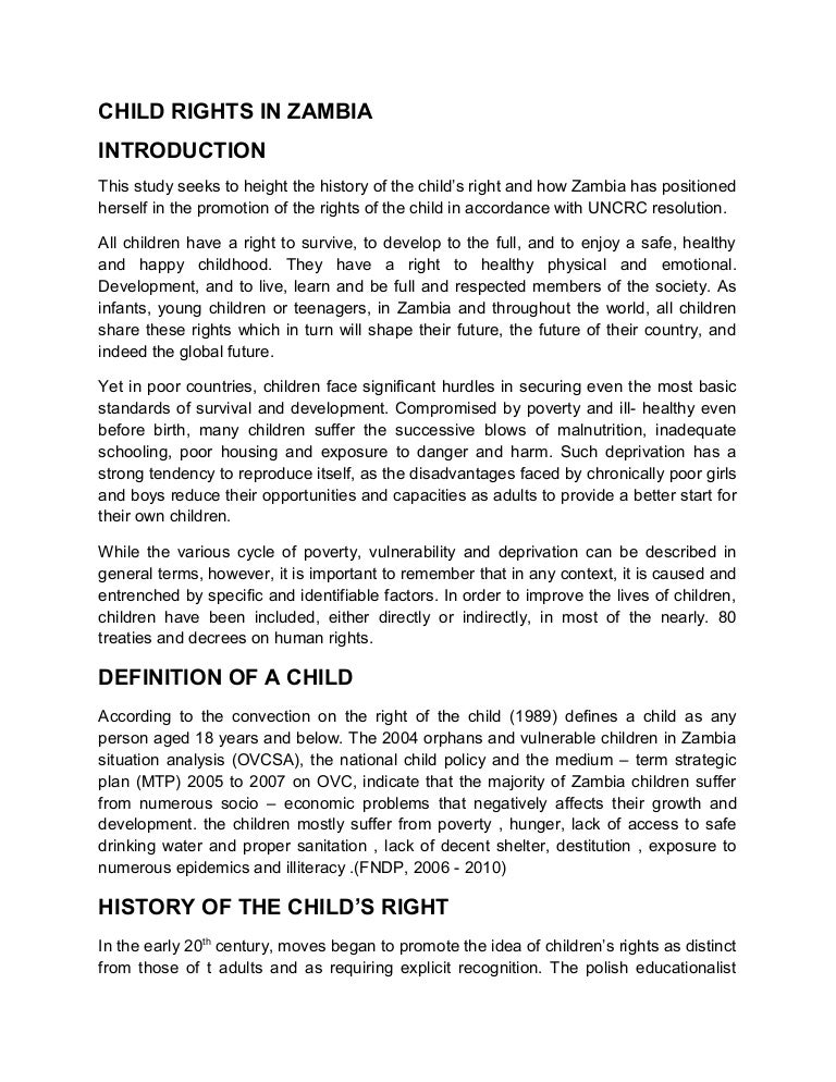Child rights in zambia