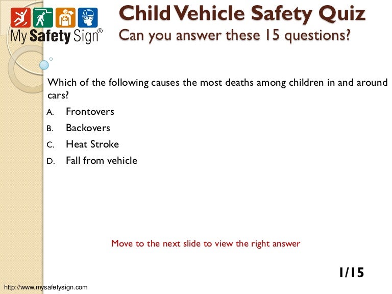 Child Vehicle Safety Quiz