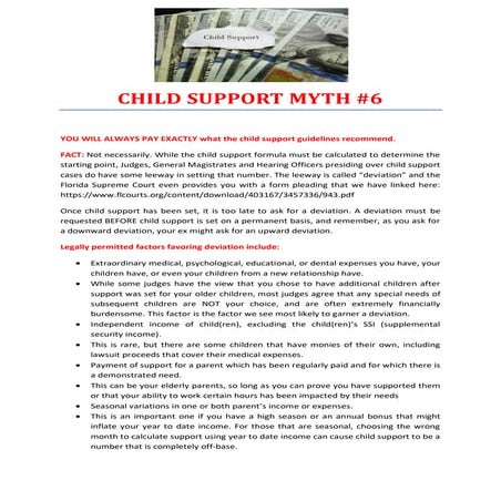 CHILD SUPPORT MYTH #6