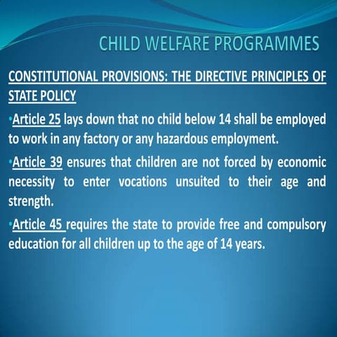 Child welfare programme