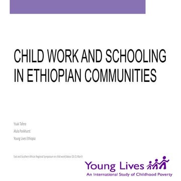 Child Work and Schooling in Ethiopia | PDF