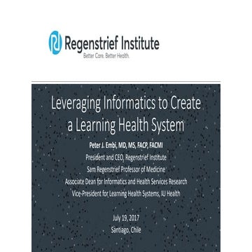 Peter Embi: Leveraging Informatics to Create a Learning Health System