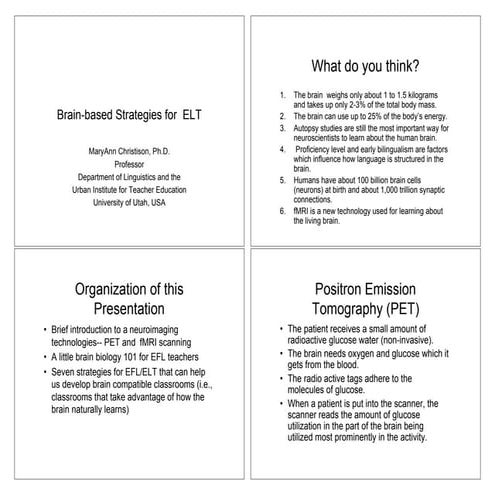 Brain-Based Strategies for ELT by MaryAnn Christison