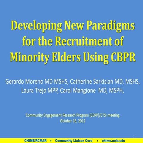 Recruiting Minority Elders to Participate in Research