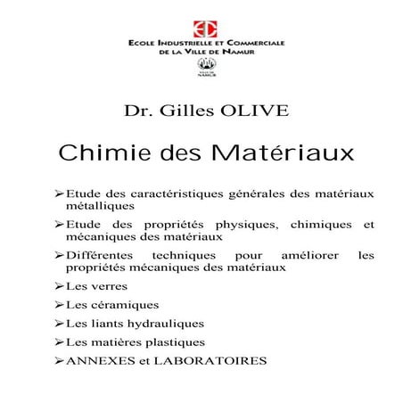 Chimie des matériaux PDF