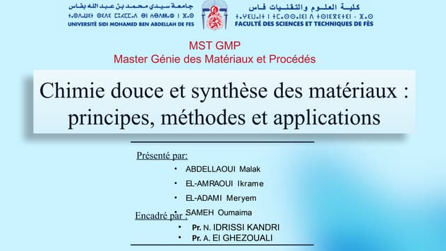Chimie Douce malak.pptx ppt ppt ppt pppt