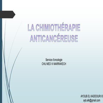 Chimiothérapie anticancéreuse