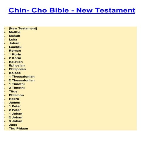 Chin  cho bible - new testament
