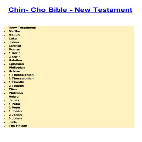 Chin  cho bible - new testament