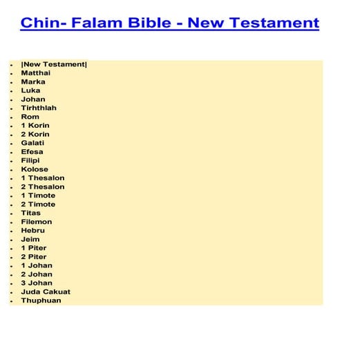 Chin  falam bible - new testament