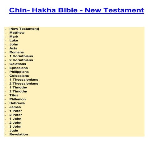 Chin  hakha bible - new testament