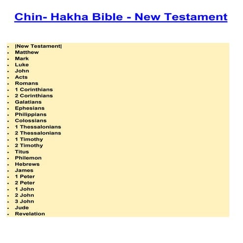 Chin  hakha bible - new testament