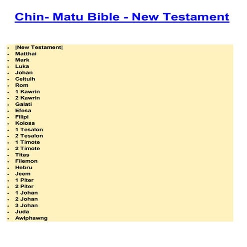 Chin  matu bible - new testament