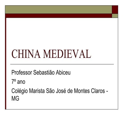 China Medieval : apresentação em mapas mentais