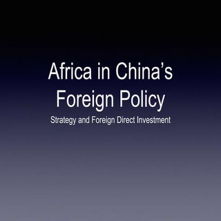 Africa in China's foreign policy