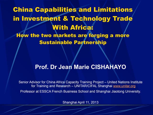 China-Africa Sustainable Trade Partnership