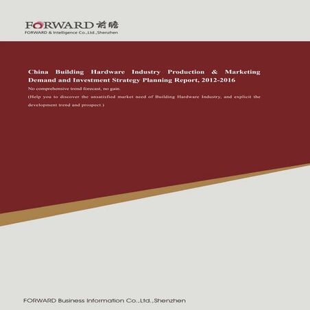 China building hardware industry production & marketing demand and investment...