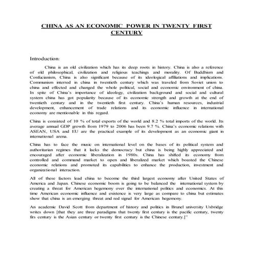 China in 21st century | DOCX