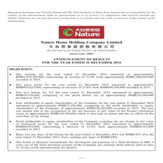 China Nature FY14: Abnormally high ...