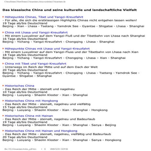 Chinareisen katalog