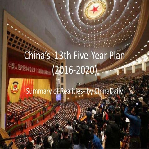 China’s 13th five year plan (2016-2020) | PPTX