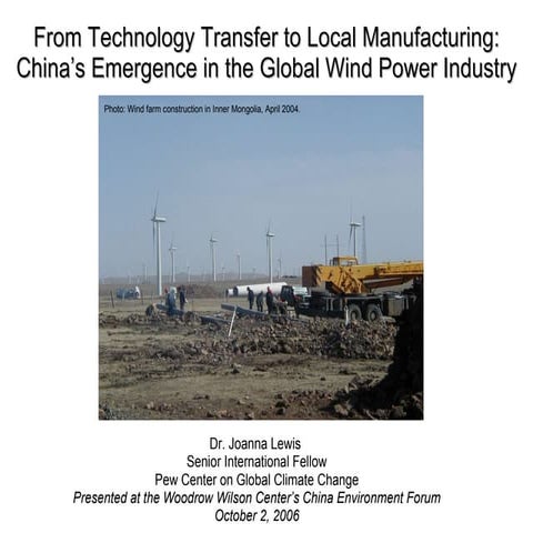 China’s emergence in the global wind power industry