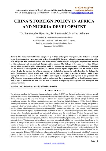 The Chinese Influence in Africa: Neocolonialism or Genuine Cooperation ...
